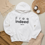 Free Indeed Abstract Christian Hoodie | John 8:36 Bible Verse Apparel
