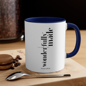 Fearfully & Wonderfully Made Ceramic Scripture Coffee Mug - Christian Faith Gift (11oz)