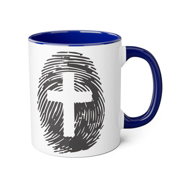 Faith Culture - Marked by the Cross - Christian Accent Coffee Mug, 11oz Blue 11oz