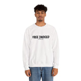Faith Culture β Free Indeed John 8:36 Unisex Crewneck Sweatshirt β White | Christian Freedom Sweatshirt for Everyday Faith White