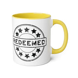 Faith Culture - Redeemed - Christian Accent Coffee Mug, 11oz Yellow 11oz