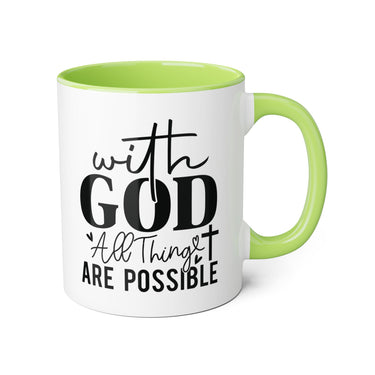 Faith Culture - With God All Things Are Possible - Christian Accent Coffee Mug, 11oz