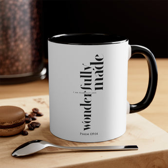 Fearfully & Wonderfully Made Ceramic Scripture Coffee Mug - Christian Faith Gift (11oz)