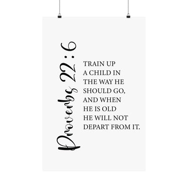 Faith Culture - Train Up a Child Christian Poster Proverbs 22:6 Scripture Wall Art 20″ x 30″ Matte