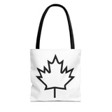 Faith Culture β Minimalist Maple Leaf Outline Tote Bag | Modern Canadian Everyday Carryall 13" Γ 13'' Black