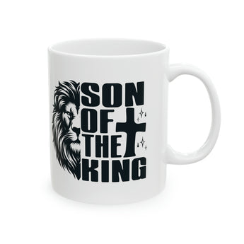 Son of the King Christian Ceramic Coffee Mug - Christian Men's Gift, Jesus Is King, Lion of Judah, 11oz