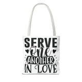 Faith Culture - Serve One Another in Love Christian Tote Bag - Galatians 5:13 Bible Verse