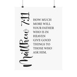 Faith Culture - Matthew 7:11 Christian Poster God Gives Good Things Scripture Wall Art 18″ x 24″ Matte