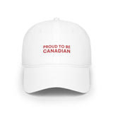 Faith Culture – Proud to Be Canadian Low Profile Baseball Cap – White | Minimal Patriotic Statement Hat White One size