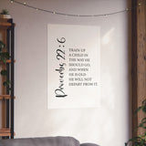 Faith Culture - Train Up a Child Christian Poster Proverbs 22:6 Scripture Wall Art