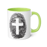 Faith Culture - Marked by the Cross - Christian Accent Coffee Mug, 11oz Light Green 11oz