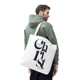 Faith Culture - Rooted in Christ Christian Tote Bag | Colossians 2:7 Bible Verse Bag 18" × 18'' White