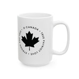 Faith Culture – O Canada True Patriot Love Mug – 11oz & 15oz | Minimalist Black Canadian Heritage Cup