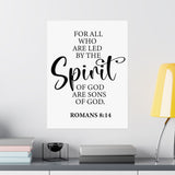 Faith Culture - Romans 8:14 Christian Poster Led by the Spirit Scripture Wall Art