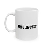Faith Culture - Free Indeed Christian Coffee Mug – Inspirational Scripture Drinkware, 11oz & 15oz