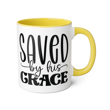 Faith Culture - Saved by His Grace - Christian Accent Coffee Mug, 11oz