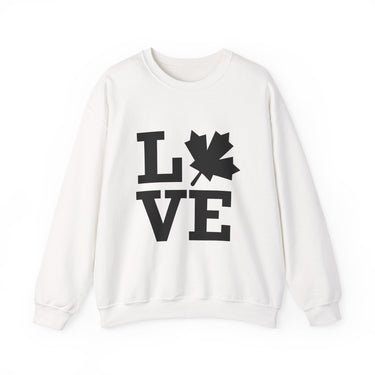 Faith Culture β LOVE Maple Leaf Crewneck Sweatshirt β White | Minimalist Canadian-Inspired Design