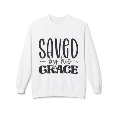 Faith Culture - Saved By His Grace Christian Sweatshirt White