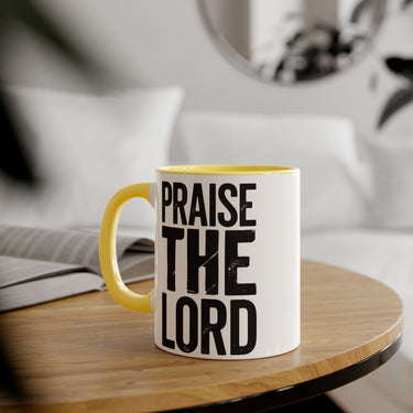 Faith Culture - Praise the Lord - Christian Accent Coffee Mug, 11oz Yellow 11oz