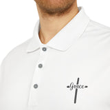 Faith Culture - Grace Cross - Christian Unisex Performance Polo by adidasĀ® White