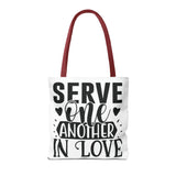 Faith Culture - Serve One Another in Love Christian Tote Bag - Galatians 5:13 Bible Verse