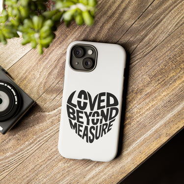 Faith Culture β Loved Beyond Measure Christian Tough Phone Case iPhone 15 Matte