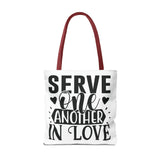 Faith Culture - Serve One Another in Love Christian Tote Bag - Galatians 5:13 Bible Verse