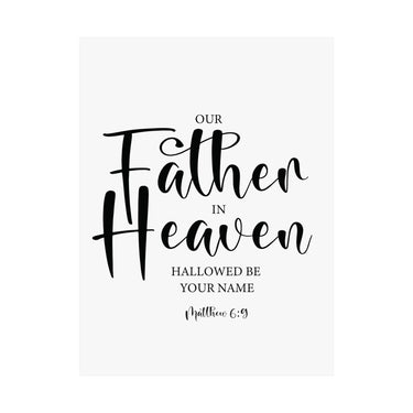 Faith Culture - Our Father in Heaven Christian Poster Matthew 6:9 Scripture Wall Art