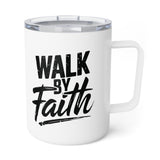 Faith Culture – Walk by Faith – Christian Coffee and Tea Mug, 10oz 10oz White