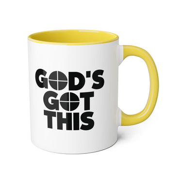Faith Culture - God’s Got This - Christian Accent Coffee Mug, 11oz Yellow 11oz