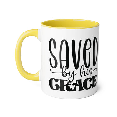 Faith Culture - Saved by His Grace - Christian Accent Coffee Mug, 11oz