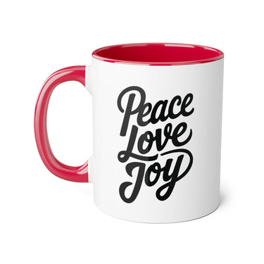 Faith Culture - Peace Love Joy - Christian Coffee Mug, 11oz
