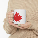 Faith Culture – Red Maple Leaf Mug – 11oz & 15oz | Canadian Pride Coffee Cup 11oz