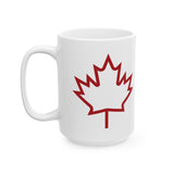 Faith Culture – Red Maple Leaf Canada Mug – 11oz & 15oz | Patriotic Canadian Coffee Cup 15oz