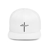 Faith Culture - Peace Cross - Christian Snapback Hat, Flat Bill Cap for Men and Women One size White