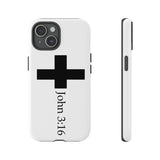 John 3:16 Christian Tough Phone Case iPhone 15 Glossy