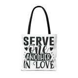 Faith Culture - Serve One Another in Love Christian Tote Bag - Galatians 5:13 Bible Verse