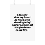 Faith Culture β Thanksgiving Declaration Wall Art Matte Poster β Christian Gratitude Home Decor