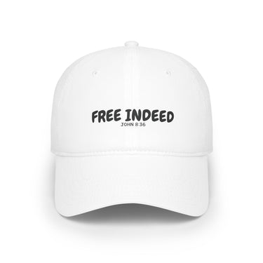 Faith Culture – Free Indeed John 8:36 Christian Baseball Cap | Walk in Freedom White One size