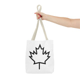 Faith Culture β Minimalist Maple Leaf Outline Tote Bag | Modern Canadian Everyday Carryall 13" Γ 13'' Beige