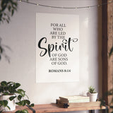 Faith Culture - Romans 8:14 Christian Poster Led by the Spirit Scripture Wall Art 20″ x 30″ Matte