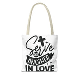 Faith Culture - Serve One Another in Love Christian Tote Bag - Galatians 5:13 Bible Verse