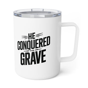 Faith Culture – He Conquered the Grave – Christian Coffee and Tea Mug, 10oz 10oz White