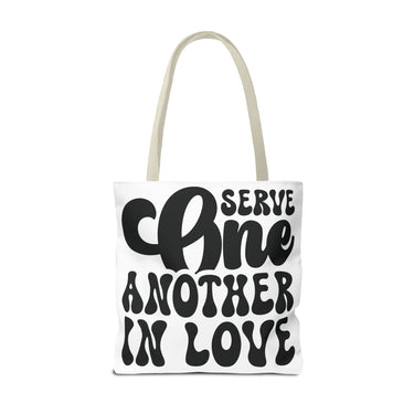 Faith Culture - Serve One Another in Love Christian Tote Bag - Inspirational Bible Verse Galatians 5:13