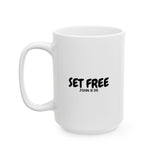 Faith Culture - Set Free Christian Coffee Mug β John 8:36 Scripture Mug, 11oz & 15oz 15oz