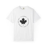 Faith Culture - O Canada Anthem Maple Leaf Unisex T-Shirt – White | Strong and Free Tee