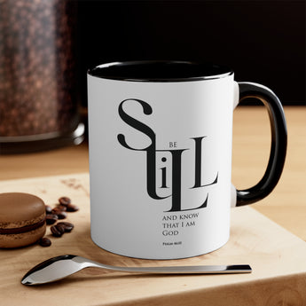 Be Still and Know Christian Ceramic Coffee Mug, 11oz