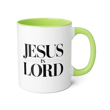 Faith Culture - Jesus Is Lord - Christian Accent Coffee Mug, 11oz Light Green 11oz