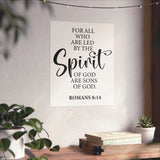 Faith Culture - Romans 8:14 Christian Poster Led by the Spirit Scripture Wall Art