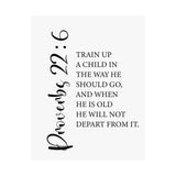 Faith Culture - Train Up a Child Christian Poster Proverbs 22:6 Scripture Wall Art 11″ x 14″ Matte